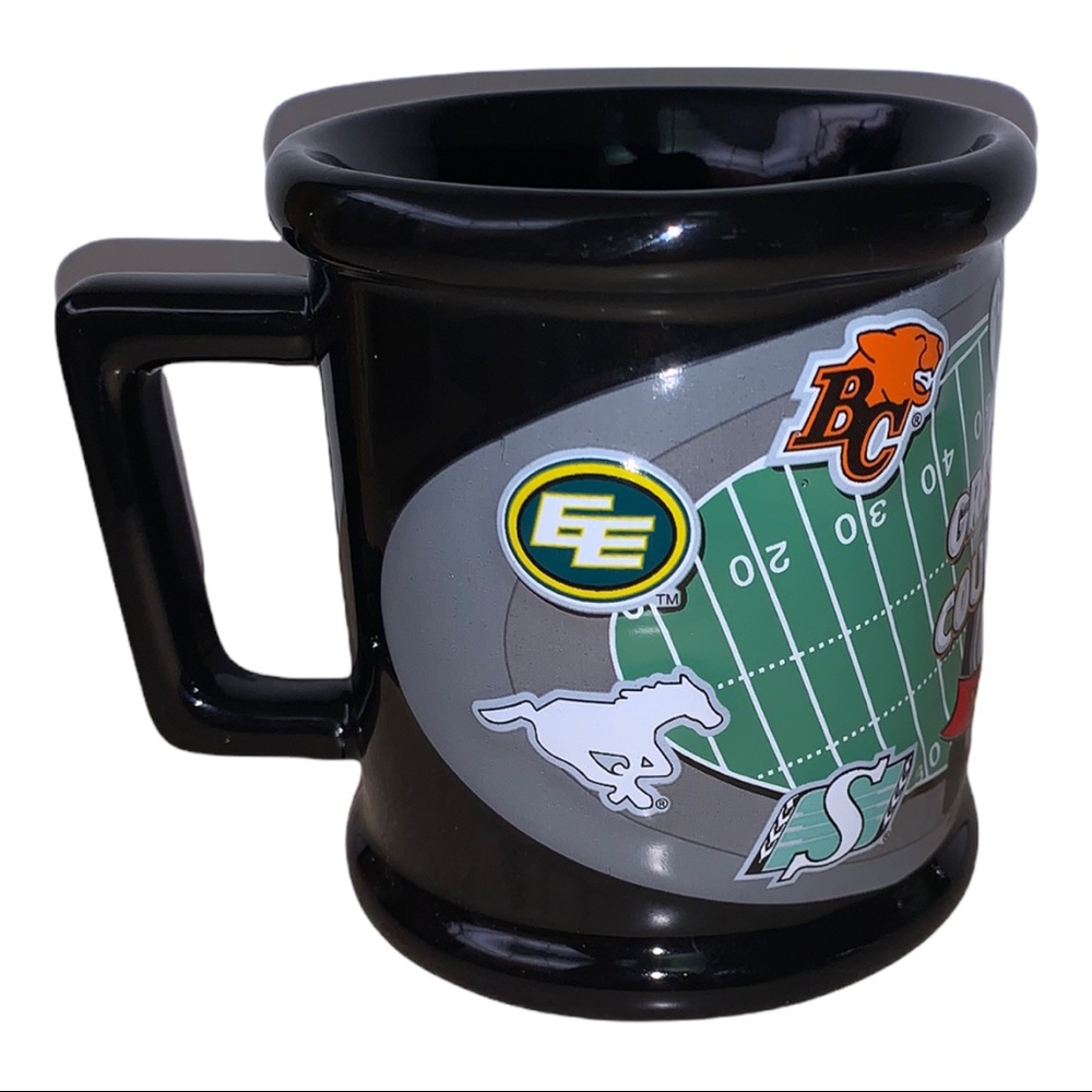 CFL Grey Cup Fan Collectors Coffee Cup Mug Edmonton Eskimos, Rough Riders